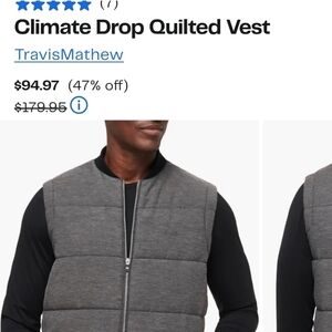 Travis Mathew Charcoal Quilted Vest